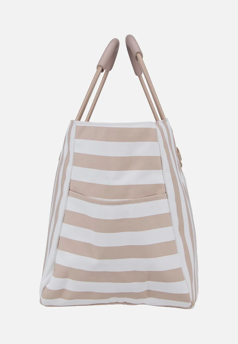 Loopshopper L Summerstripes Coffee - Einkaufskorb