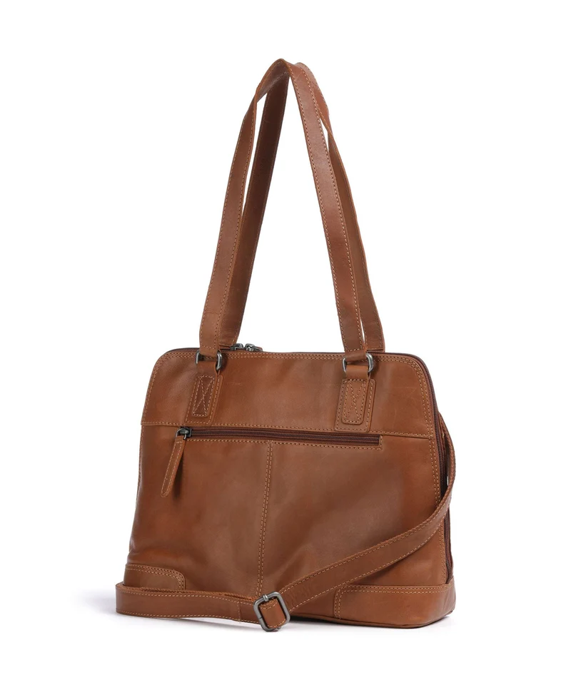 The Chesterfield Brand Wax Pull Up Cow Belgrado Schultertasche cognac