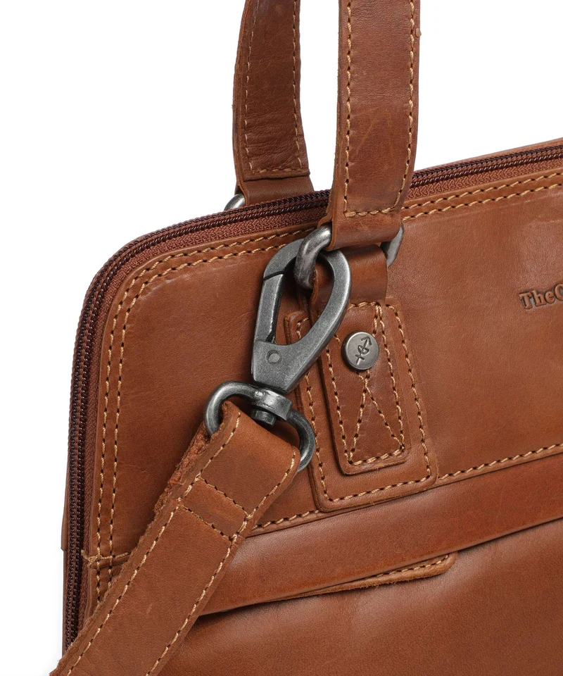 The Chesterfield Brand Wax Pull Up Cow Belgrado Schultertasche cognac