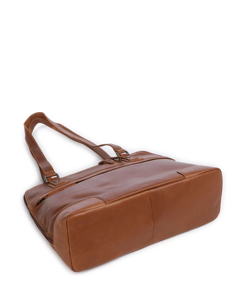 The Chesterfield Brand Wax Pull Up Cow Belgrado Schultertasche cognac