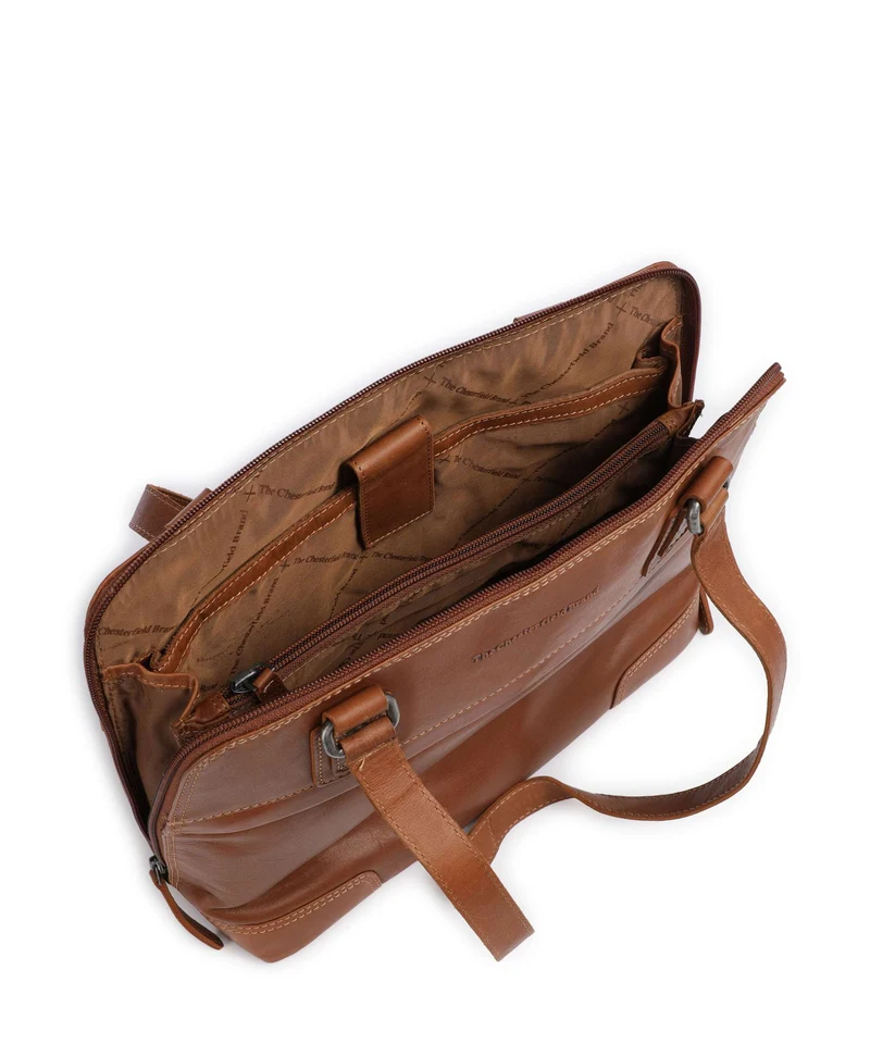 The Chesterfield Brand Wax Pull Up Cow Belgrado Schultertasche cognac