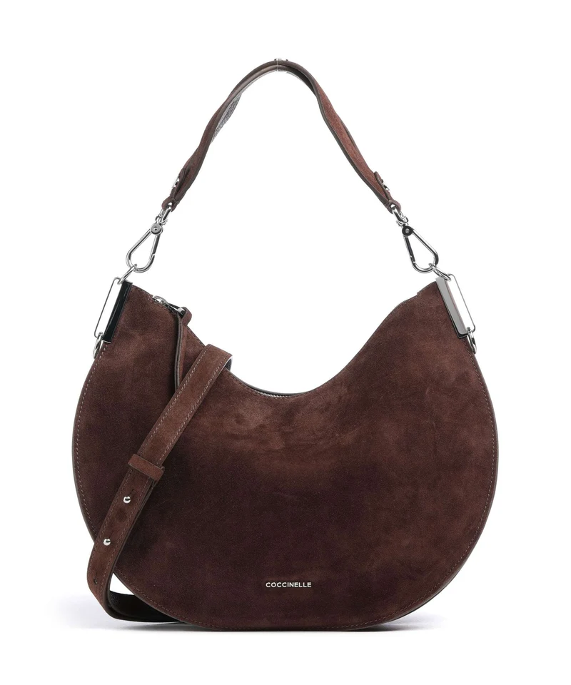 Coccinelle Sunup Suede Beuteltasche brunette