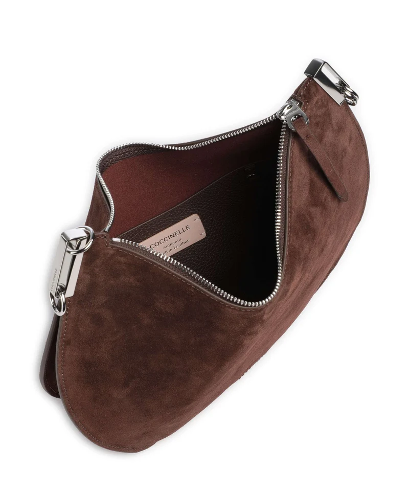 Coccinelle Sunup Suede Beuteltasche brunette