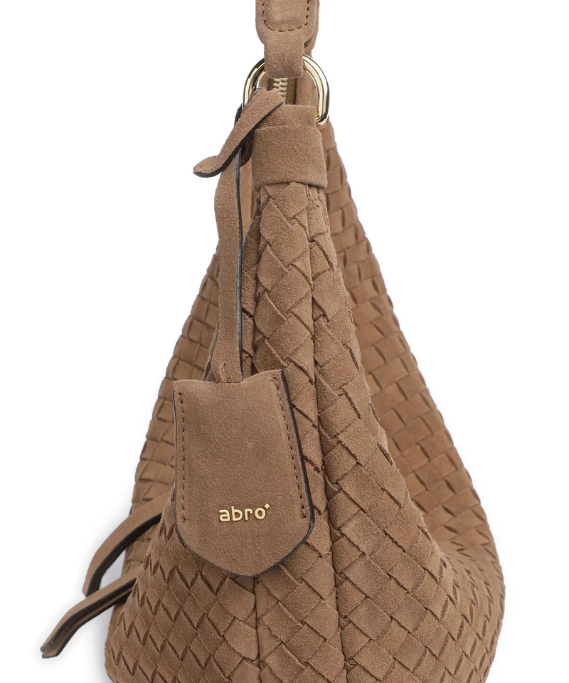 Abro Suede Weaving Nana Small Beuteltasche camel