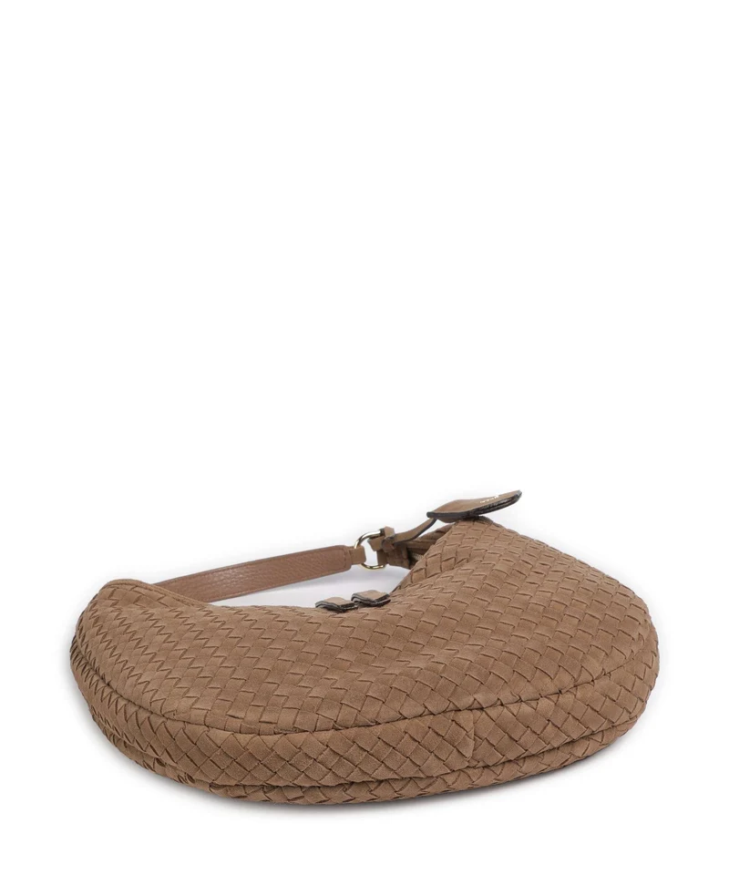 Abro Suede Weaving Nana Small Beuteltasche camel