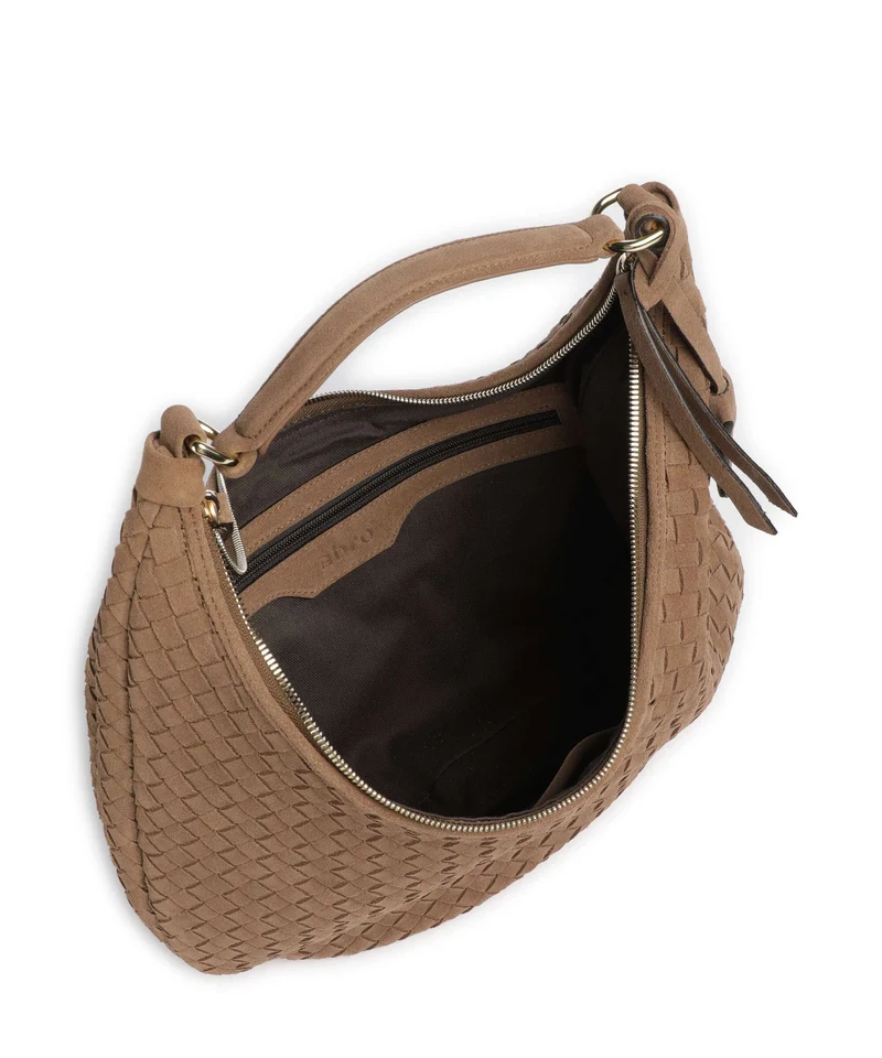 Abro Suede Weaving Nana Small Beuteltasche camel