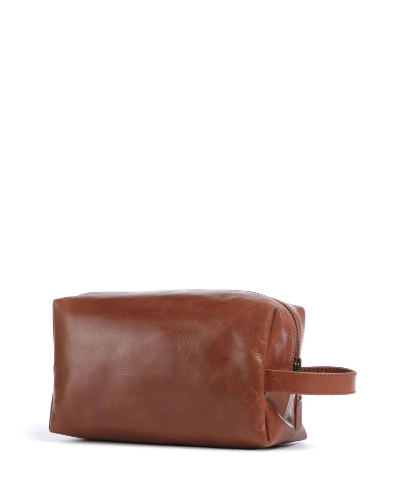 Buckle & Seam Crazy Horse Everest Kulturbeutel cognac