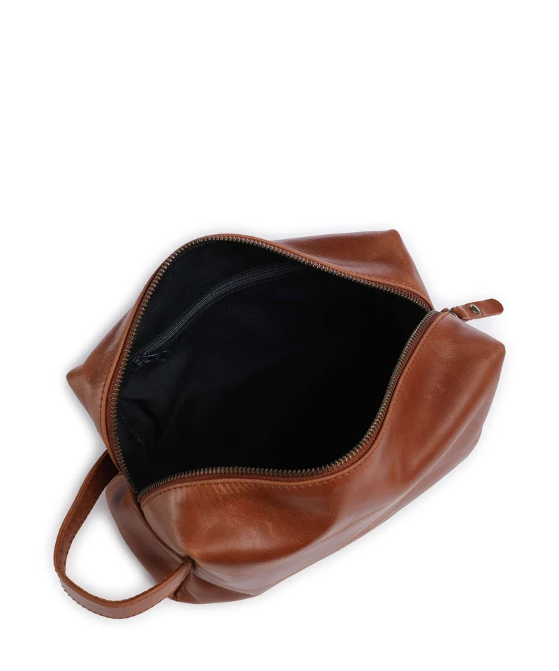 Buckle & Seam Crazy Horse Everest Kulturbeutel cognac