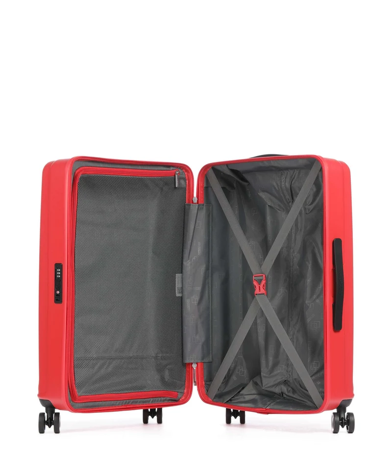 American Tourister Sunset Hills 4-Rollen Trolley Set apple red