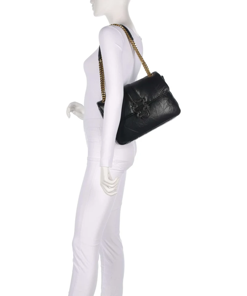 Just Cavalli Iconic Snakes Puffy Schultertasche black