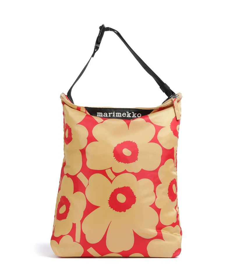 Marimekko Neat Unikko M Beuteltasche light brown/red