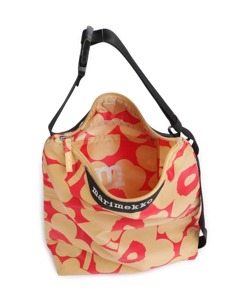 Marimekko Neat Unikko M Beuteltasche light brown/red