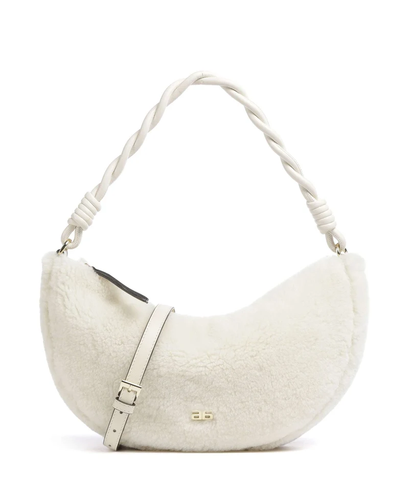 Abro Shearling Moon Schultertasche milk