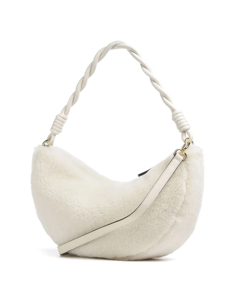 Abro Shearling Moon Schultertasche milk