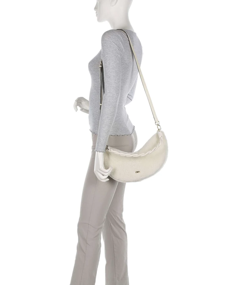 Abro Shearling Moon Schultertasche milk