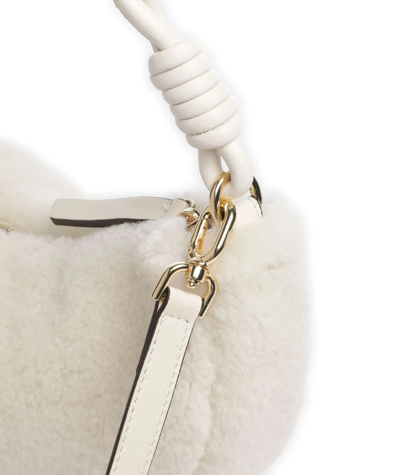 Abro Shearling Moon Schultertasche milk