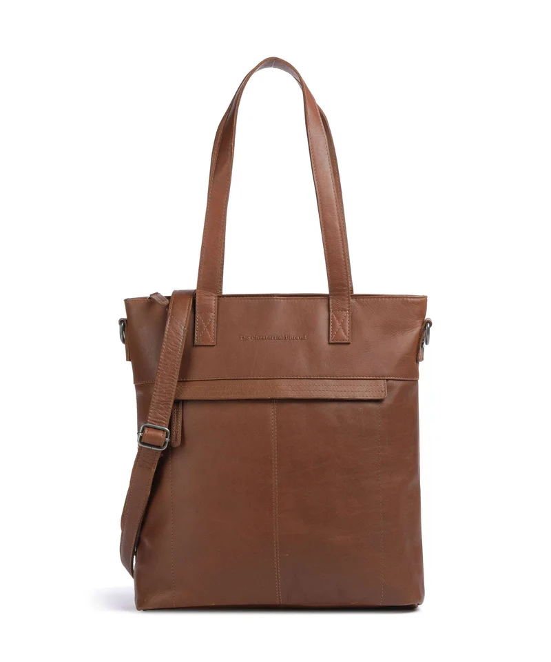 The Chesterfield Brand Wax Pull Up Cow Nunavik Shopper cognac