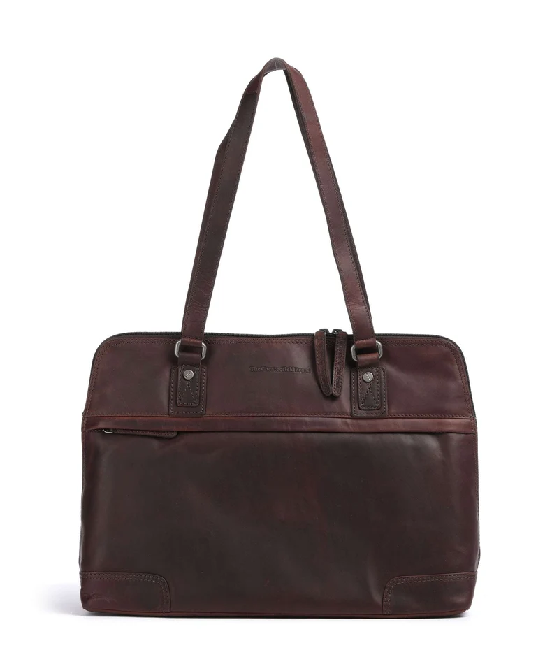 The Chesterfield Brand Wax Pull Up Cow Branson Schultertasche brown