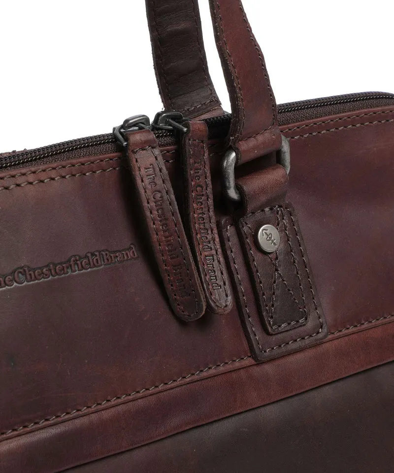 The Chesterfield Brand Wax Pull Up Cow Branson Schultertasche brown