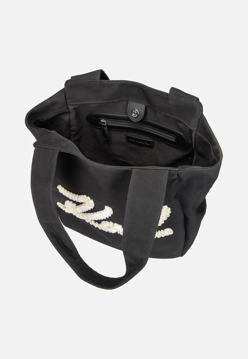K/Signature Ruffled Logo Shopper Black - Shopper