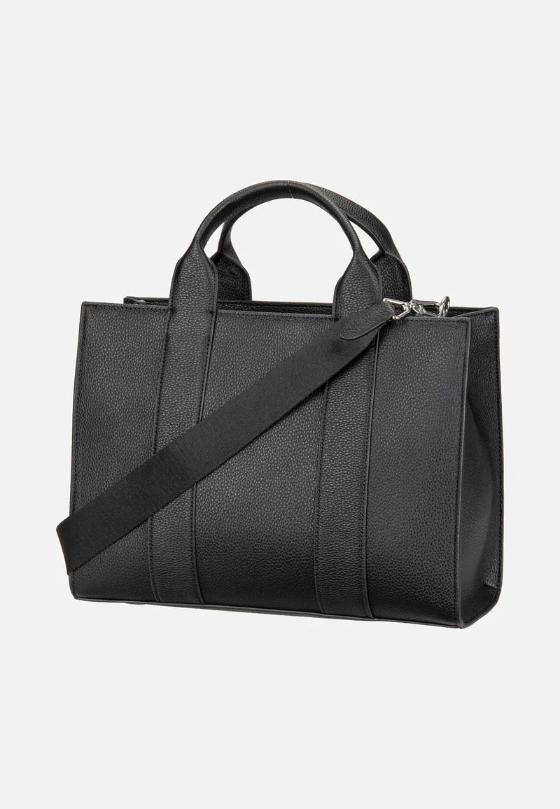 K/RSG MD Square Tote Pebbled Emb White/Black - Tote Bag