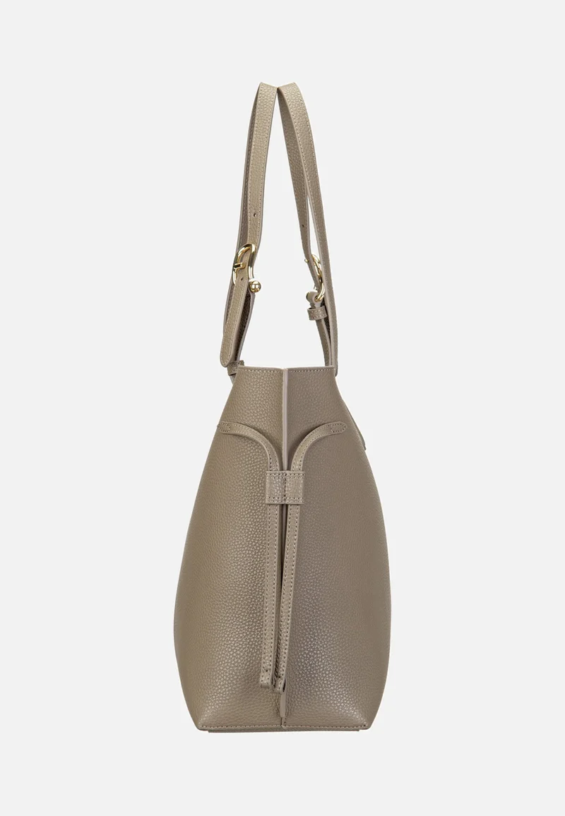 Ava L Tote W/Zip Muddy Gray+Rosewood - Shopper