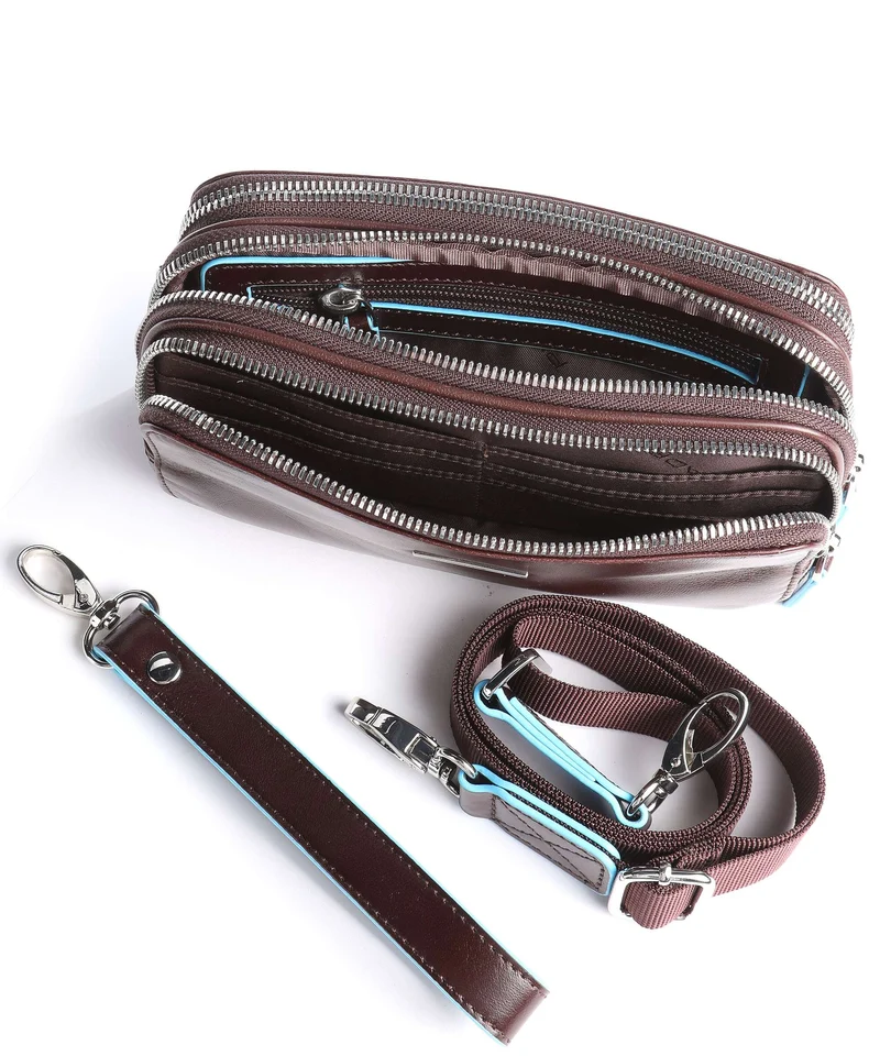 Piquadro Blue Square Handgelenktasche mahogany