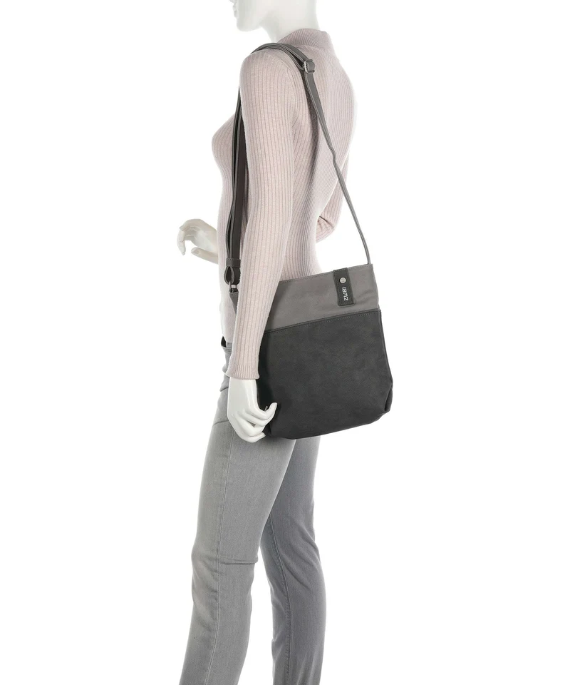 Zwei Jana J10 Schultertasche nubuk stone