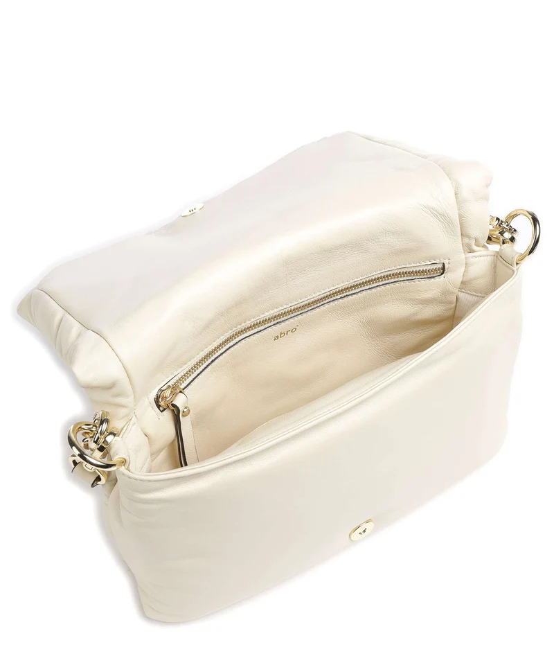 Abro Piuma Lucido Puffer Schultertasche milk