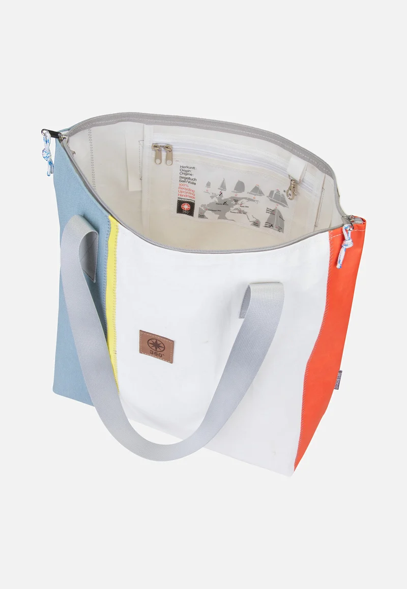 Welle Weel-Weiß/Hellblau/Orange/Gelb - Shopper