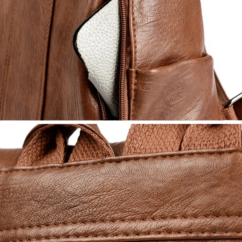 VINTAGE Kleiner Rucksack aus veganem Leder
