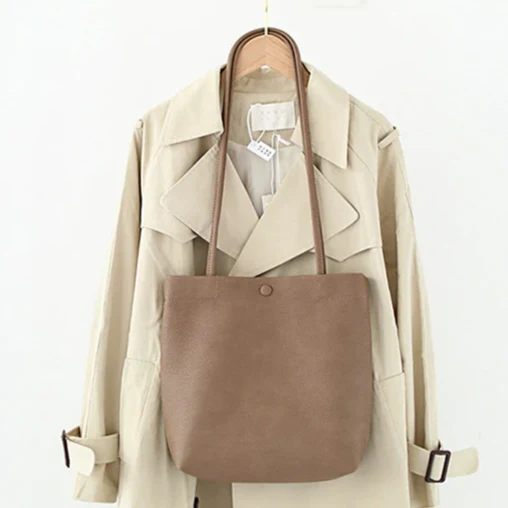 CEZIRA Vegan Leather Casual Bucket Einkaufstasche