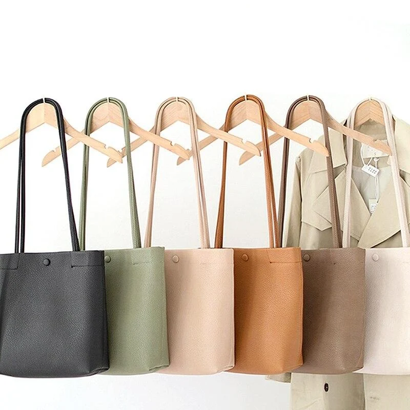 CEZIRA Vegan Leather Casual Bucket Einkaufstasche