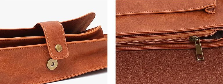 CEZIRA Vegane Leder-Umhängetasche im Vintage-Stil