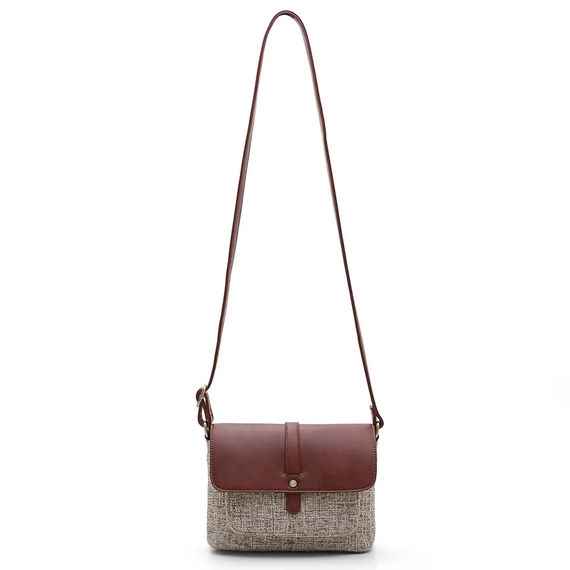 ECOSUSI Vegan Leder und Canvas Handtasche