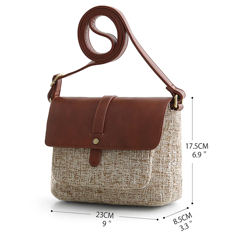 ECOSUSI Vegan Leder und Canvas Handtasche