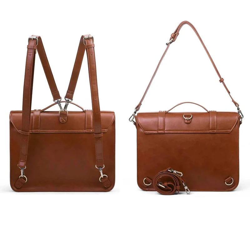 ECOSUSI Vegan Leather Floral Pattern Laptoptasche / Aktentasche / Rucksack