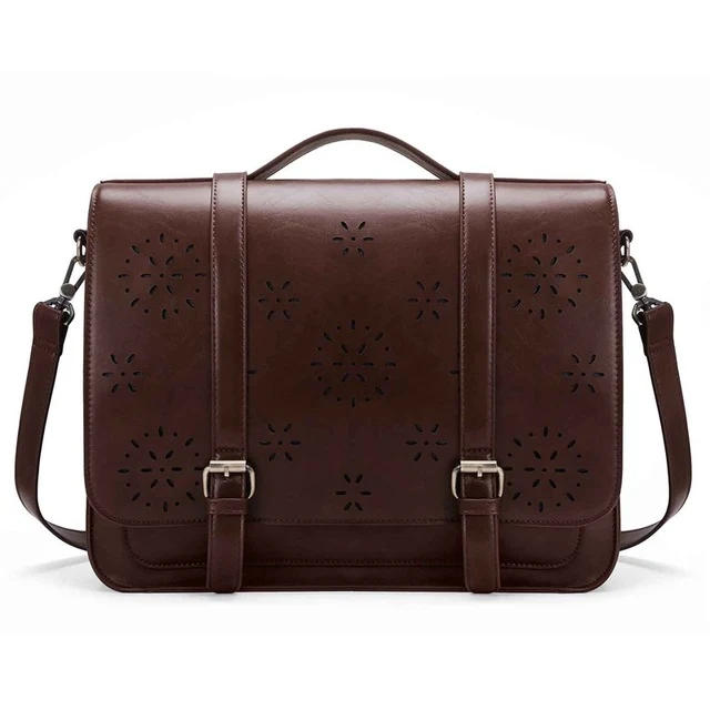 ECOSUSI Vegan Leather Floral Pattern Laptoptasche / Aktentasche / Rucksack