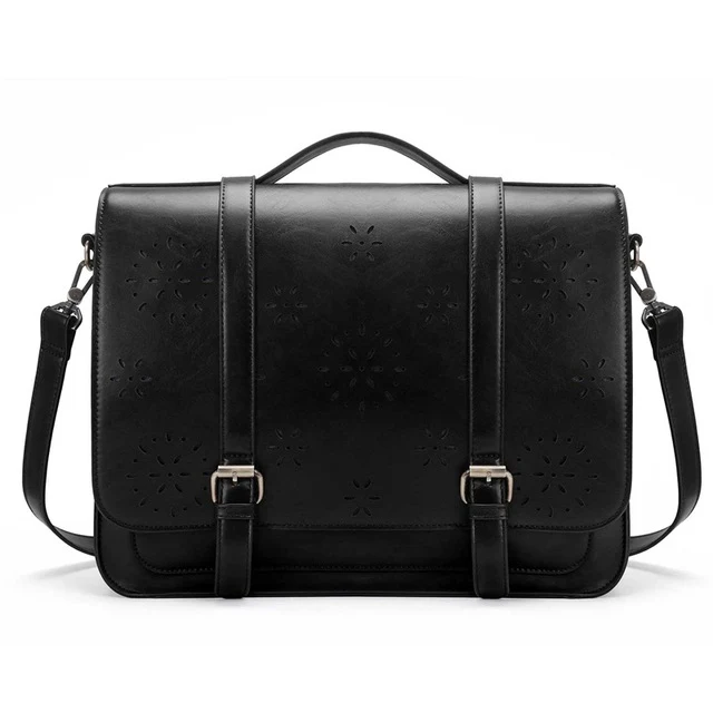 ECOSUSI Vegan Leather Floral Pattern Laptoptasche / Aktentasche / Rucksack