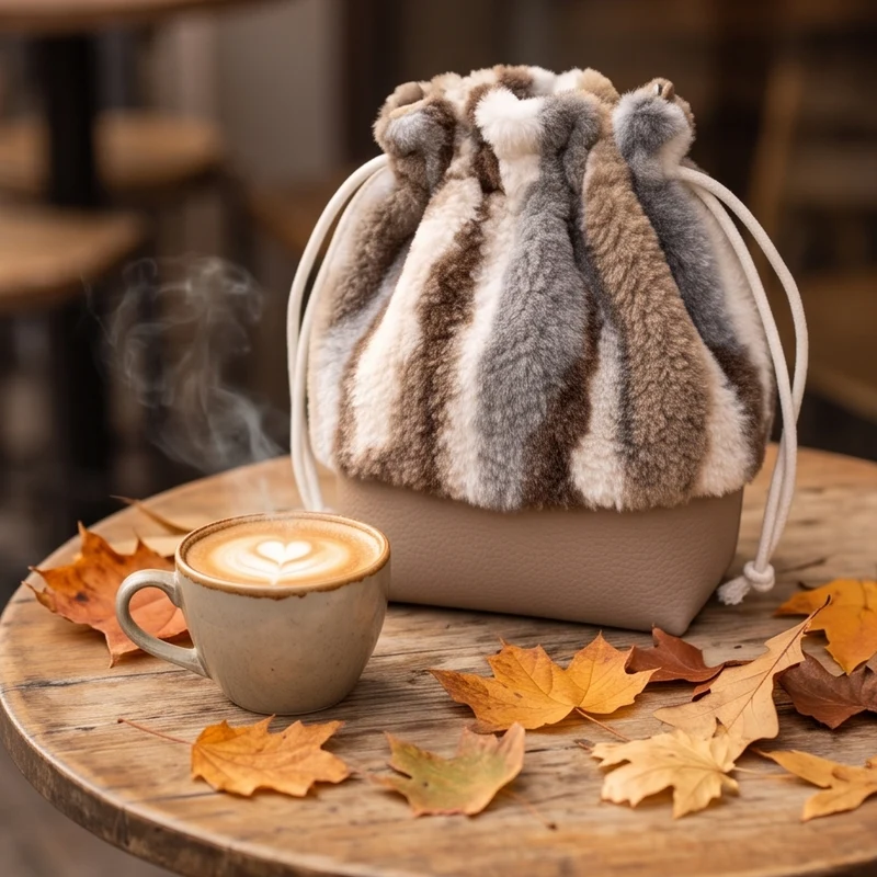 Bucket Bag Fell grau beige