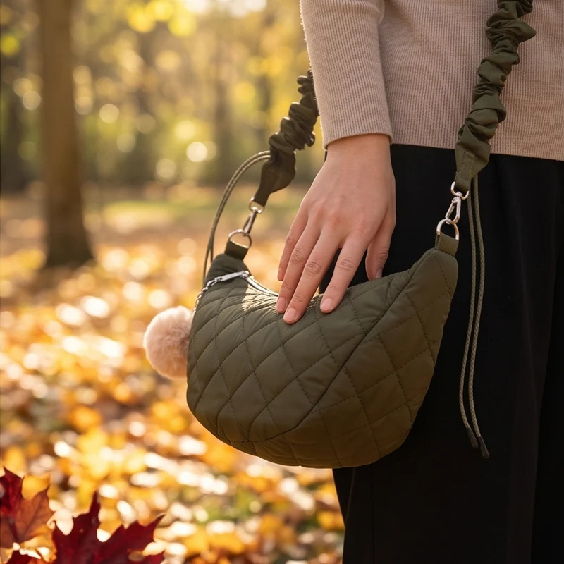 Luna-Bag olive wattiert