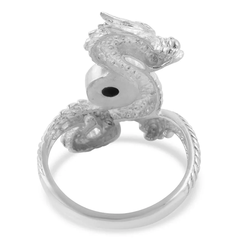 Royal Bali Kollektion - natürlicher Sleeping Beauty Türkis Drachen-Ring, 925 Silber ca. 0,40 ct