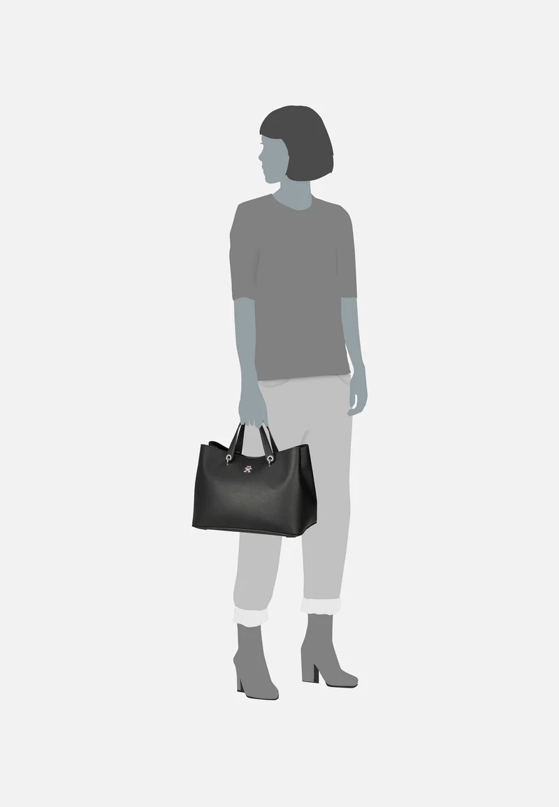 TH Emblem Satchel Black - Tote Bag