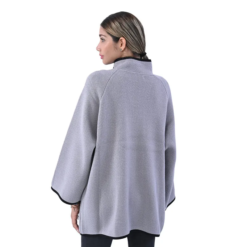 TAMSY Damen Strick-Mantel mit Schnalle, Beige
