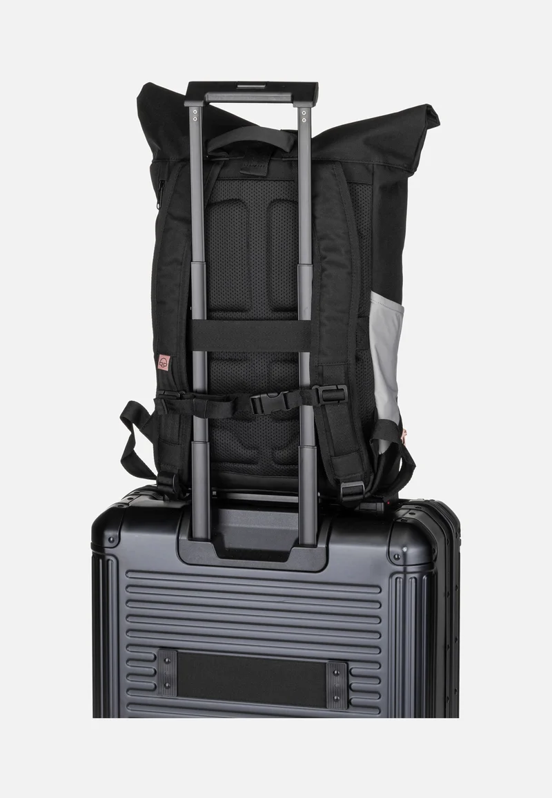 Allen Medium Schwarz-Rosa - Rolltop Rucksack