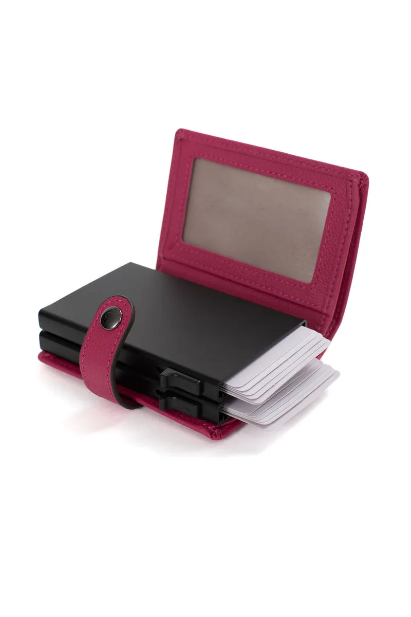 Boîtier porte-cartes - 1 volet - Stop RFID - Cuir
