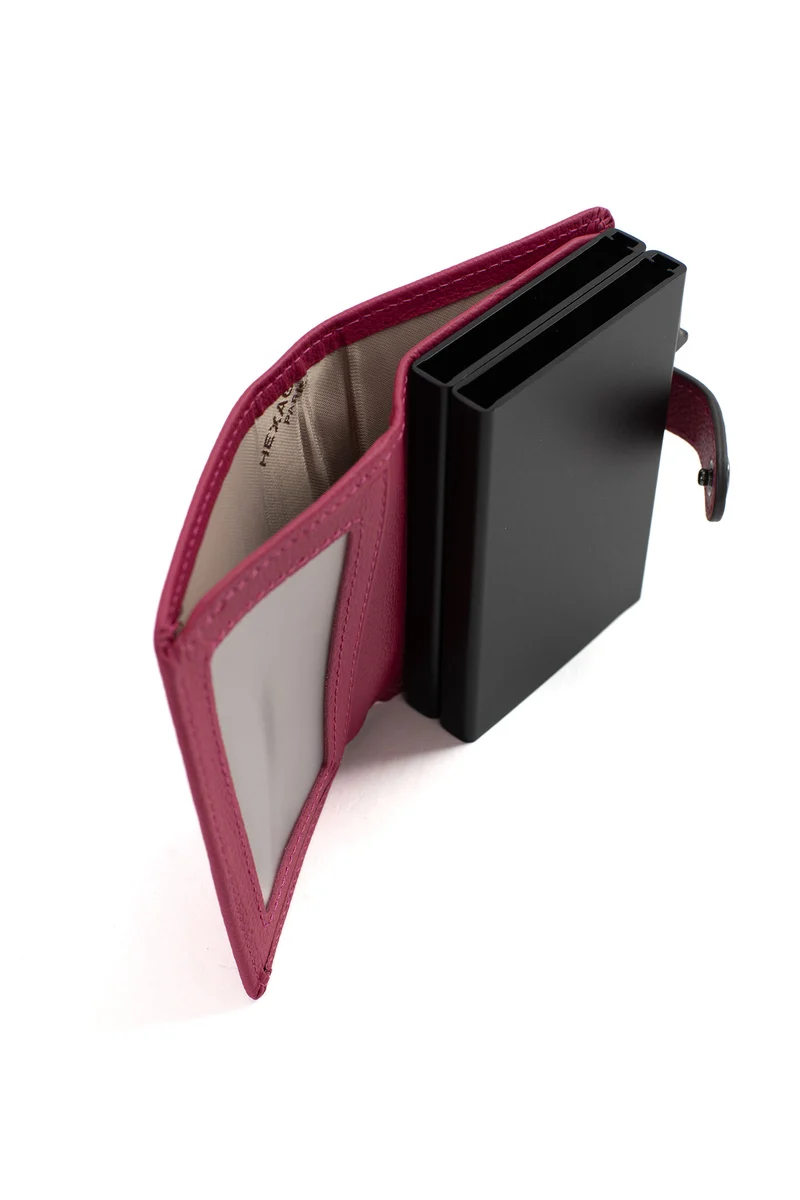 Boîtier porte-cartes - 1 volet - Stop RFID - Cuir