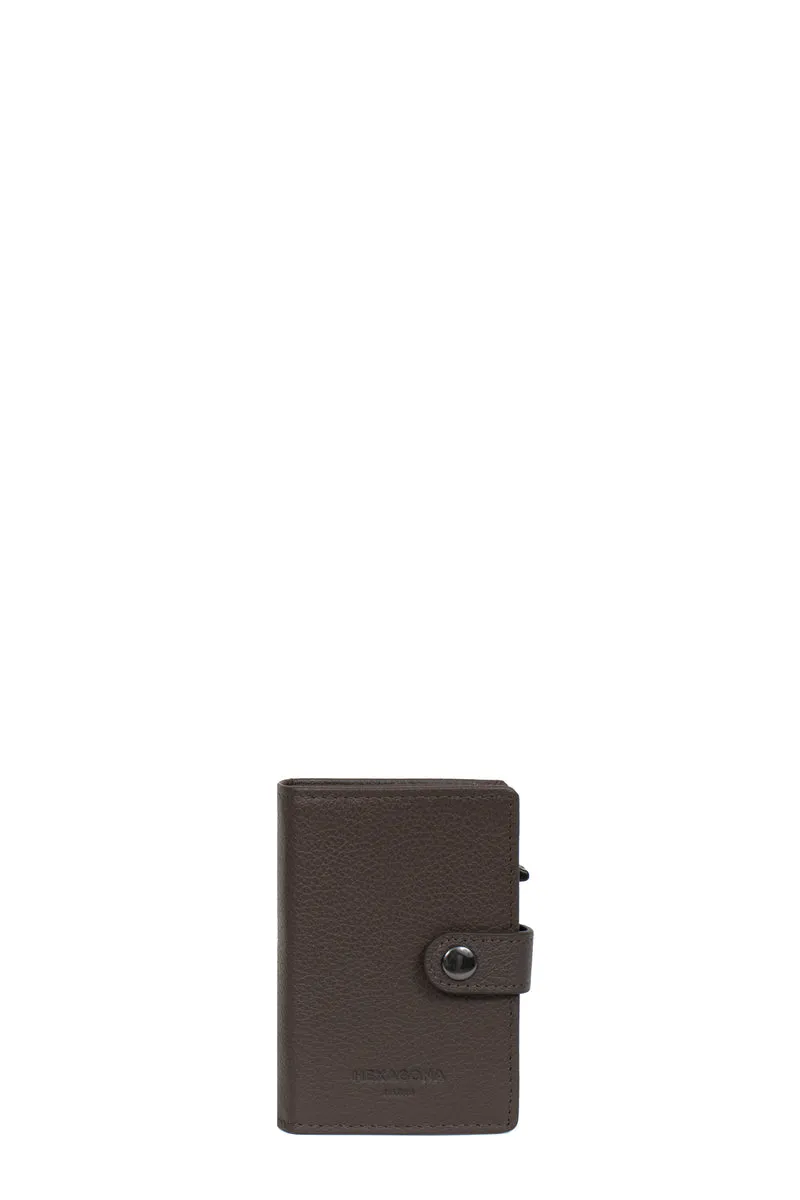 Boîtier porte-cartes - 1 volet - Stop RFID - Cuir