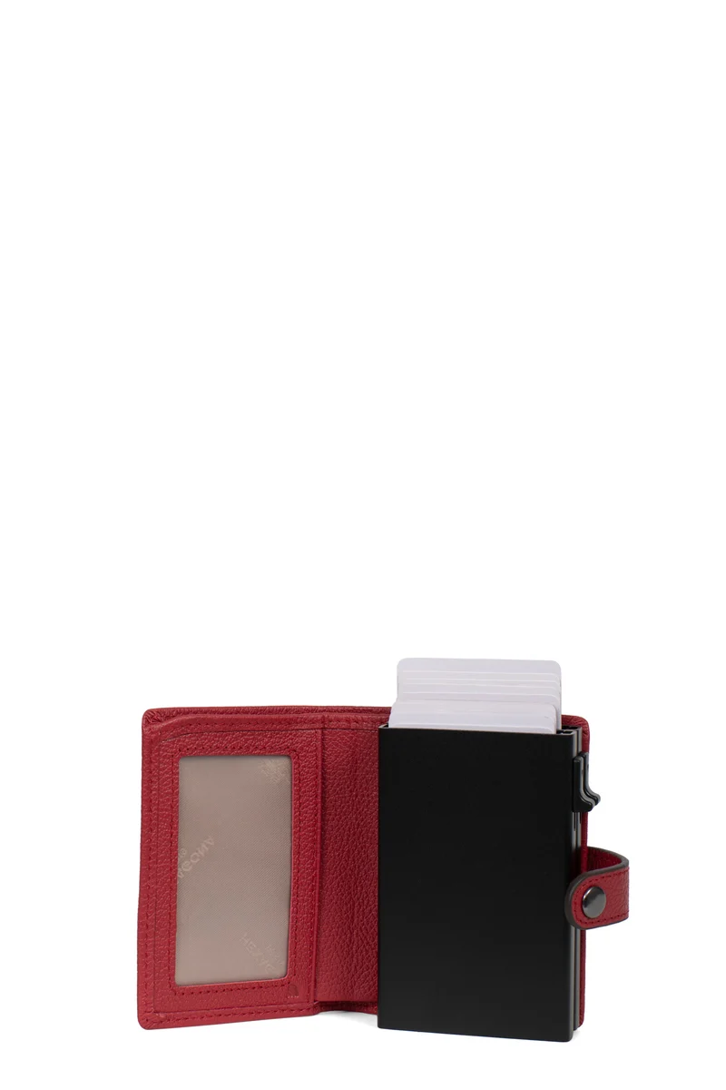 Boîtier porte-cartes - 1 volet - Stop RFID - Cuir
