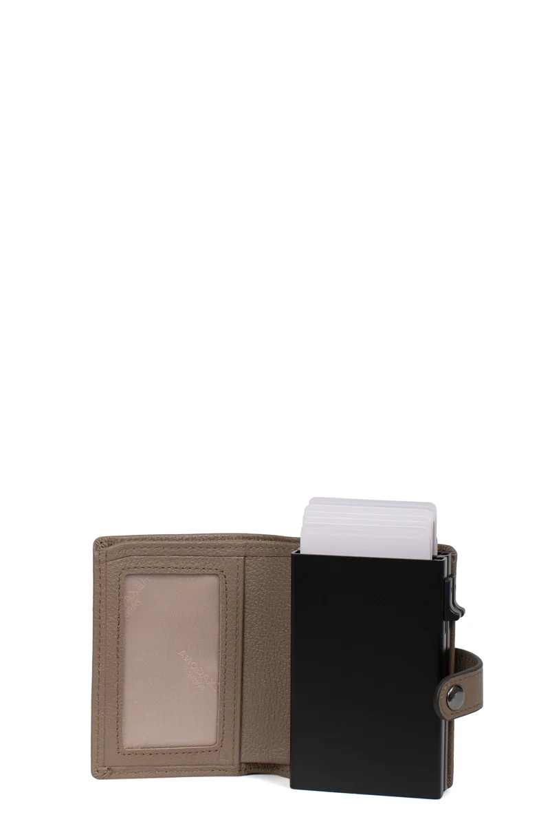 Boîtier porte-cartes - 1 volet - Stop RFID - Cuir